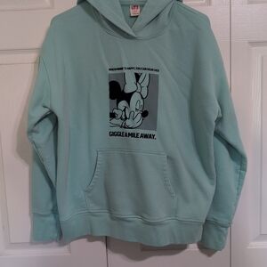 Disney Mint Green Slim Hoodie with MinnieMouse Graphic Print size L